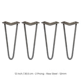4 x 30 cm Hårnålsben - 2 Stänger - 12 mm - Stål