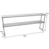 Kukoo 180cm Catering Arbetsstation med Dubbel Överhylla