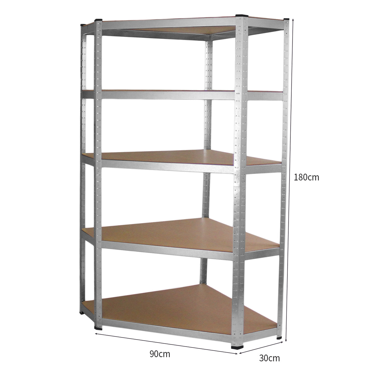 Galwix 90cm Hyllpaket: Hörnhylla och 4 Garagehyllor