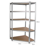 Galwix 90cm Hyllpaket: Hörnhylla och 4 Garagehyllor