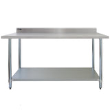 150cm Catering Bänk i Rostfritt Stål & 2 x Väggmonterade Hyllor
