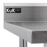 KuKoo Kommersiell Diskbänk Med Förspolningskran, 6ft Rostfritt Stål Arbetsbänk, 2 x Väggmonterade Hyllor
