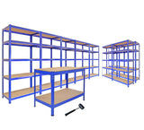 Bultlösa Garagehyllor med 5 Hyllplan - Junk Eater Bundle