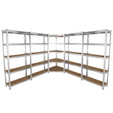 Galwix 90cm Hyllpaket: Hörnhylla och 4 Garagehyllor
