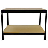 3 x 90cm T-Rax Svarta metallhyllenheter & Arbetsbänk