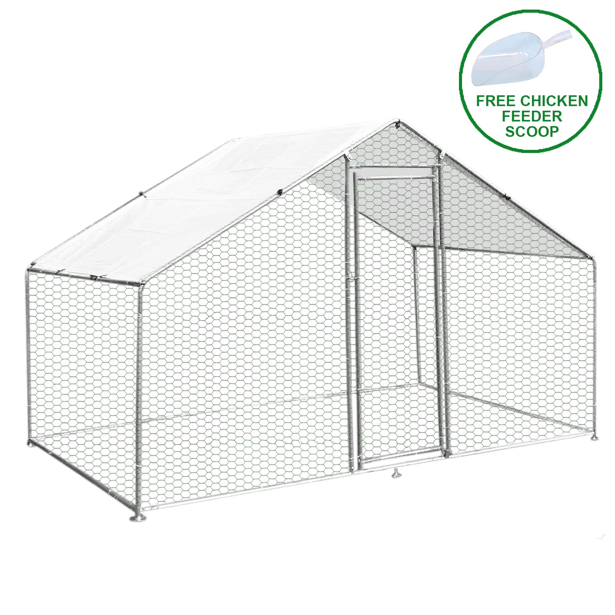 Hönsgård med vattentätt tak 3 m x 2 m x 2 m