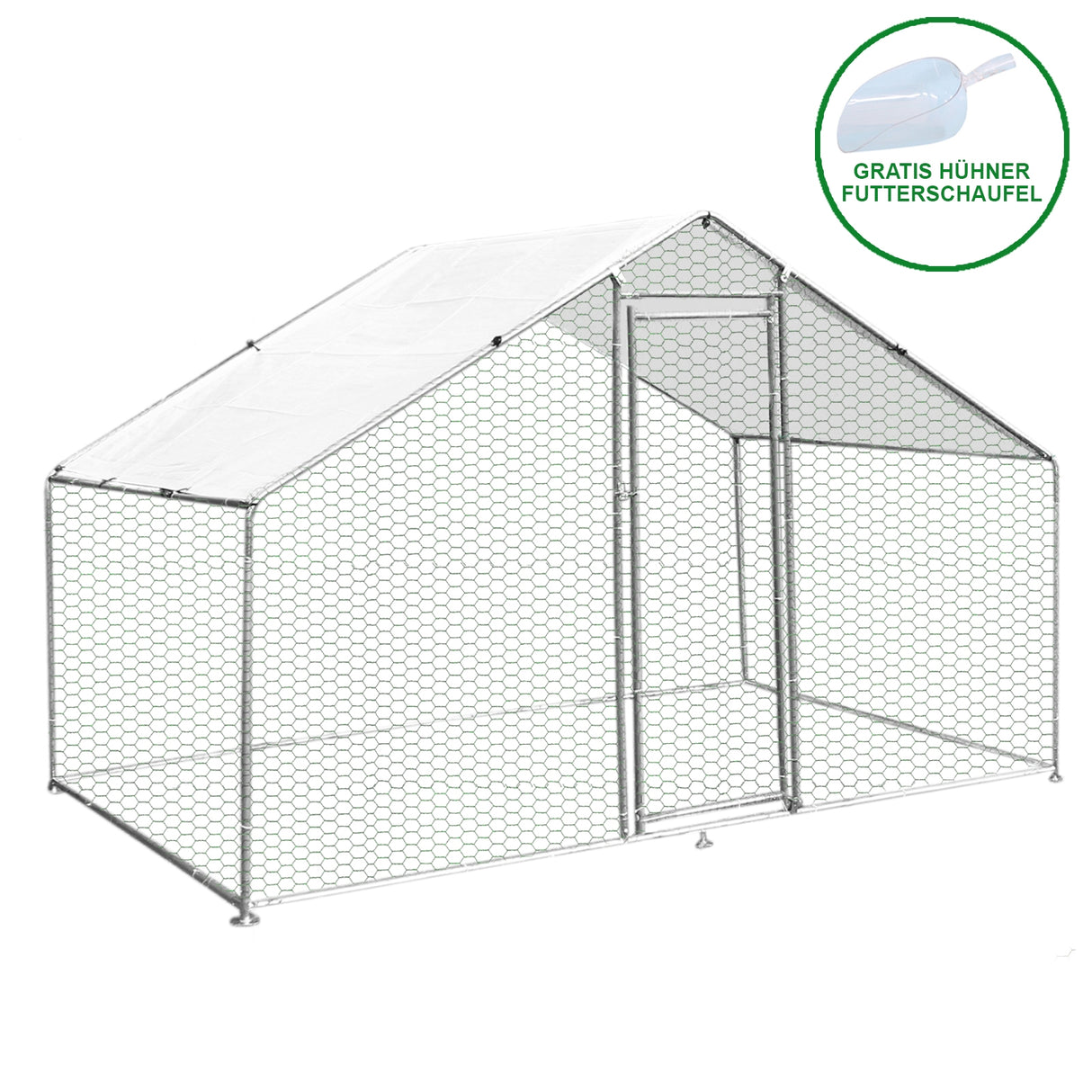 Hönsgård med vattentätt tak 3 m x 2 m x 2 m