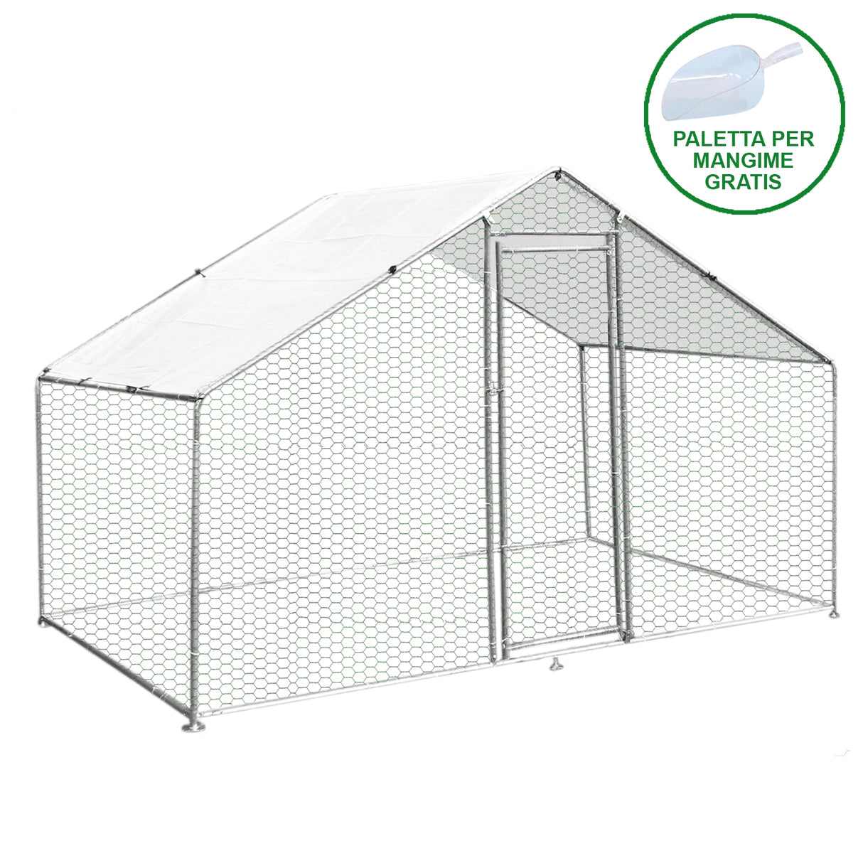 Hönsgård med vattentätt tak 3 m x 2 m x 2 m