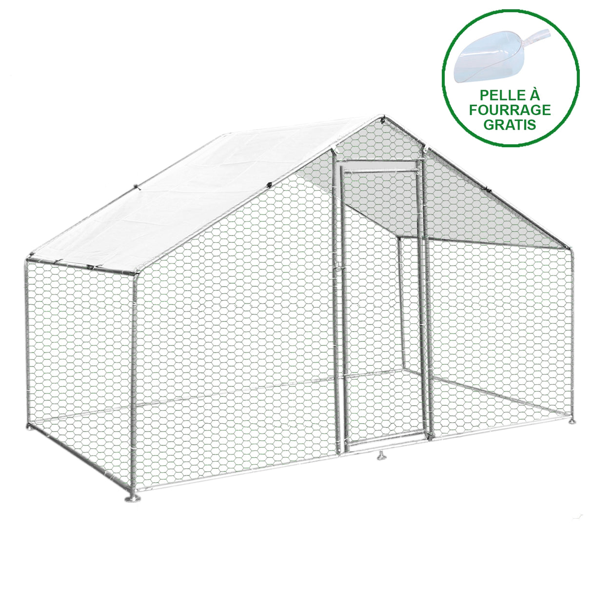 Hönsgård med vattentätt tak 3 m x 2 m x 2 m