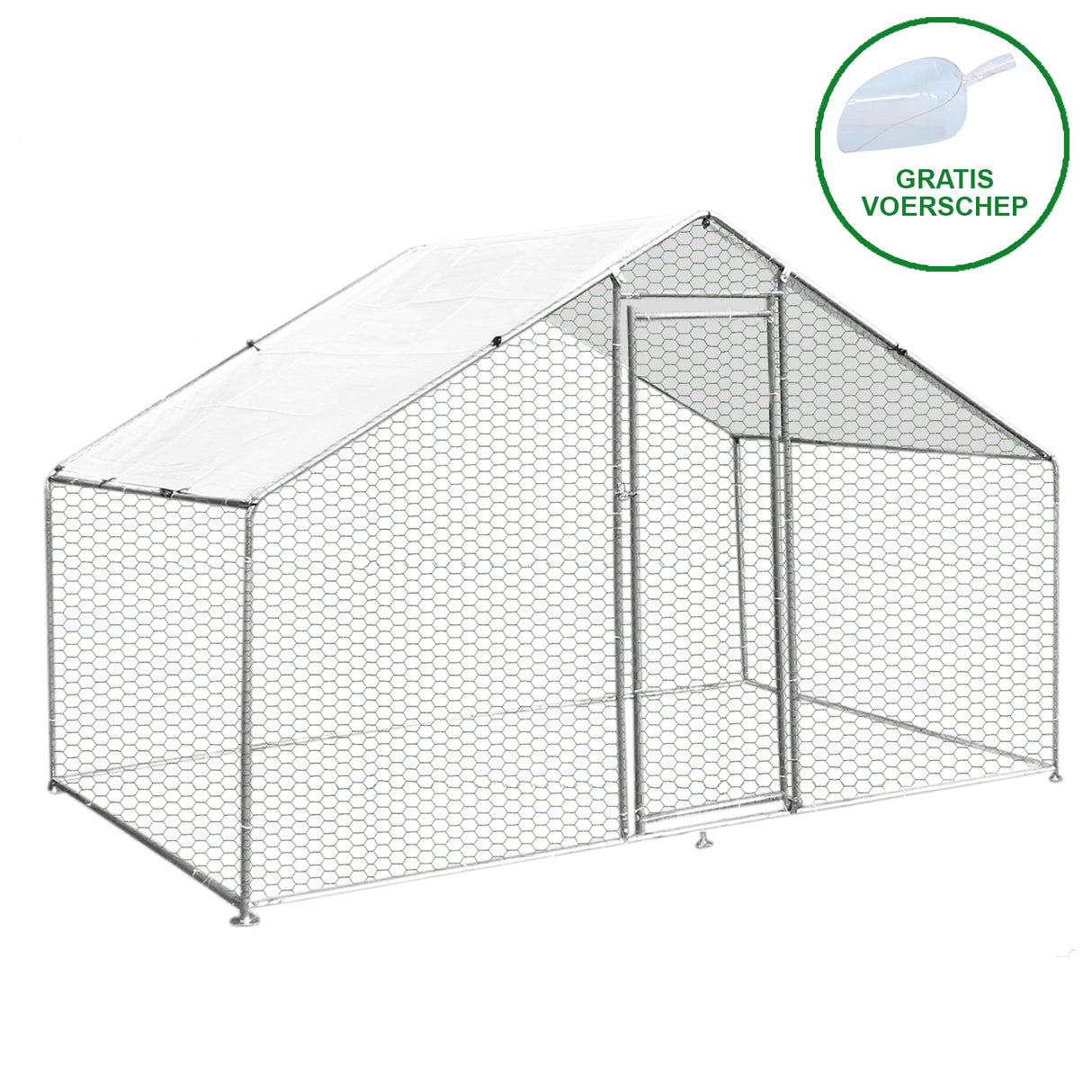 Hönsgård med Vattentätt Tak 4 m x 2 m x 2 m