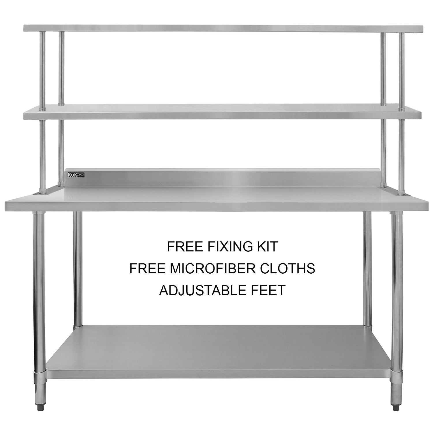 Kukoo 180cm Catering Arbetsstation med Dubbel Överhylla