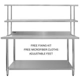 Kukoo 180cm Catering Arbetsstation med Dubbel Överhylla