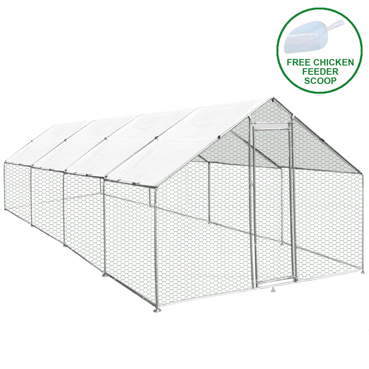 Hönsgård med 2 st Vattentäta Tak 3 m x 8 m x 2 m