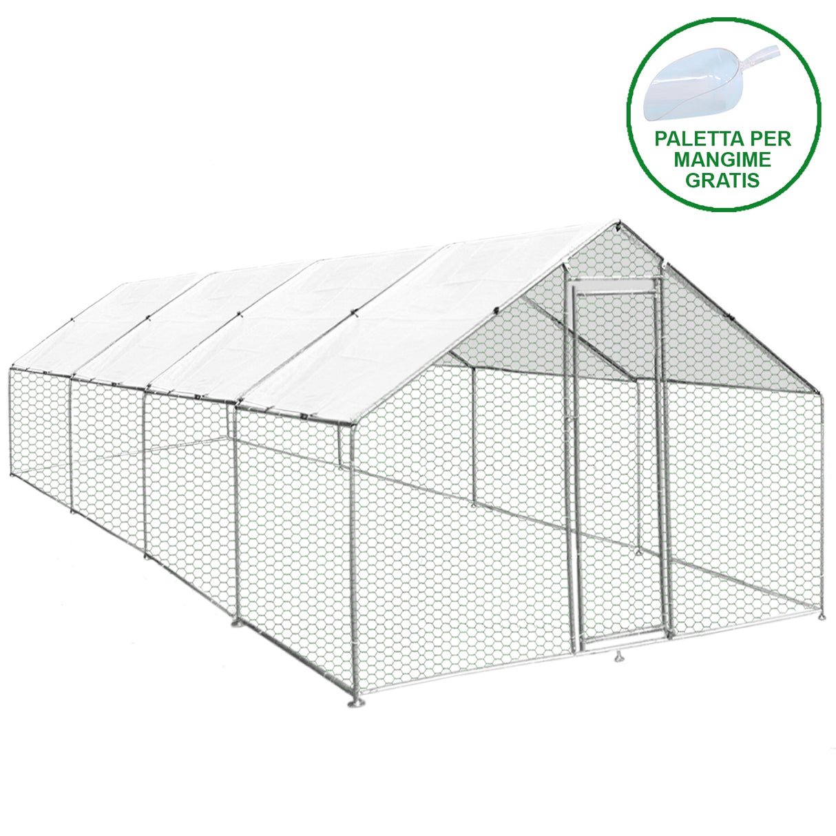 Hönsgård med 2 st Vattentäta Tak 3 m x 8 m x 2 m