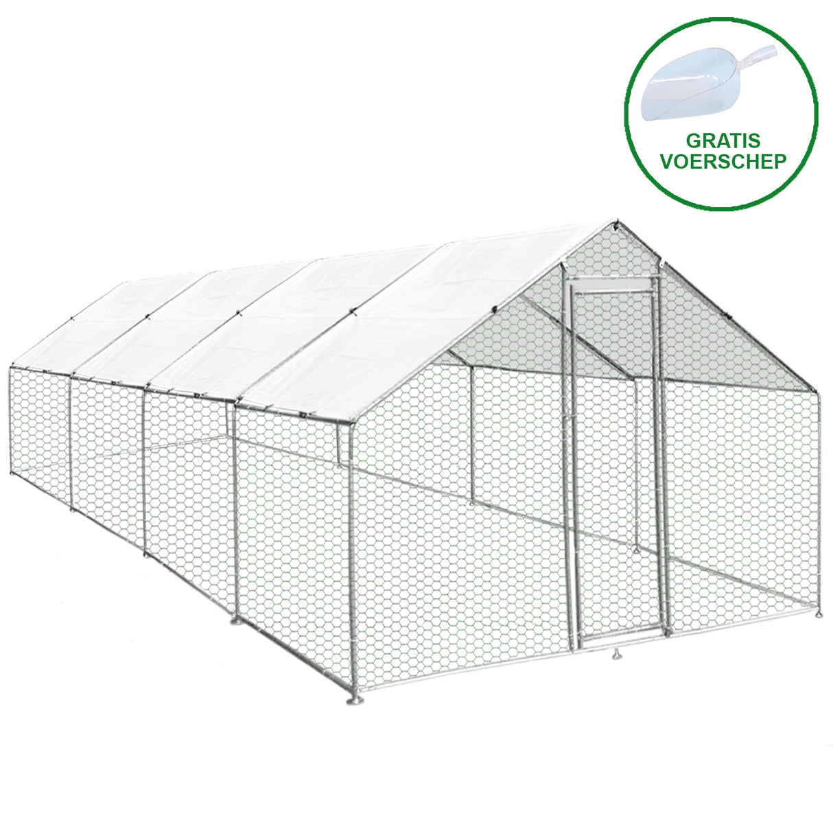 Hönsgård med 2 st Vattentäta Tak 3 m x 8 m x 2 m