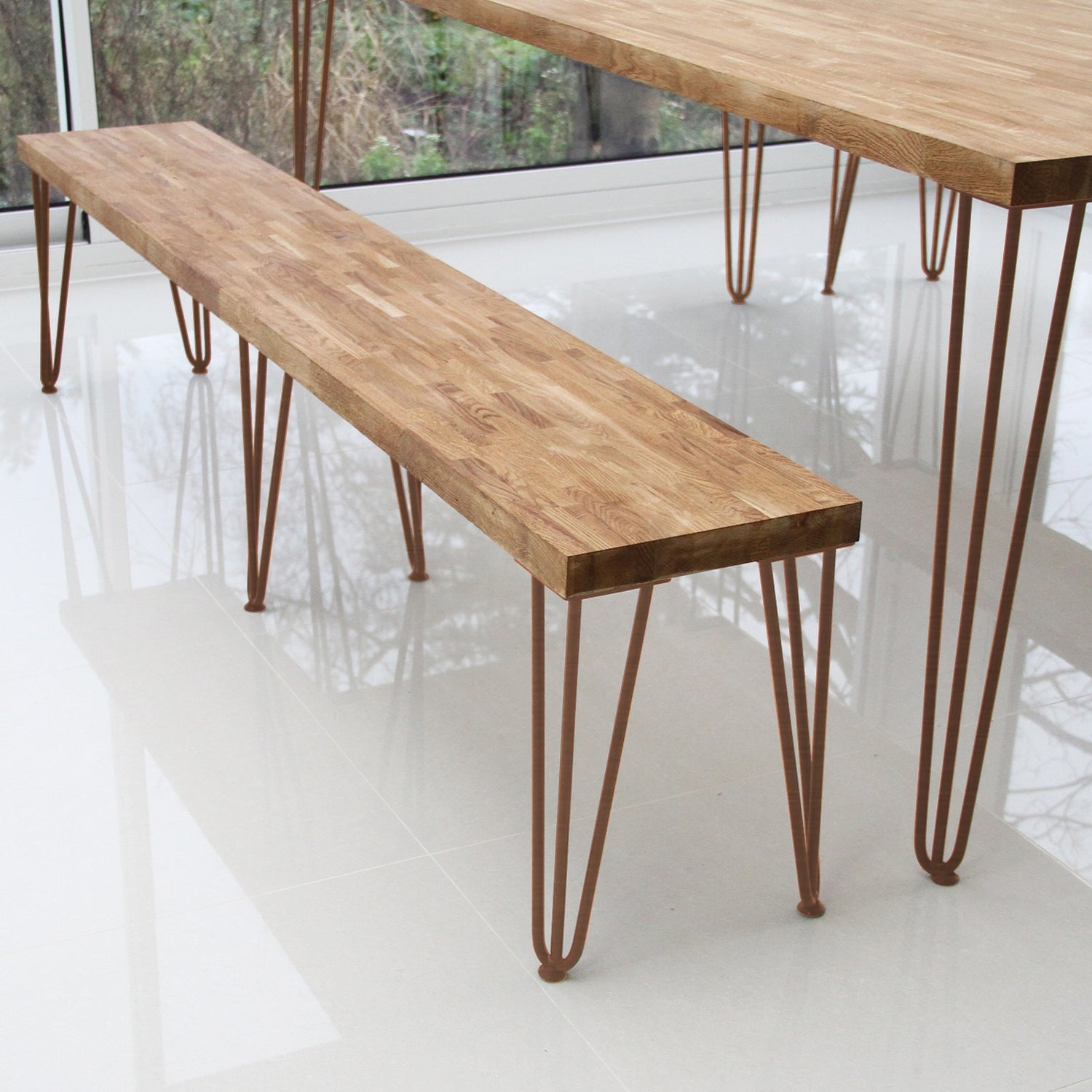 4 x 71 cm Hårnålsben - 2 Stänger - 12 mm - Koppar