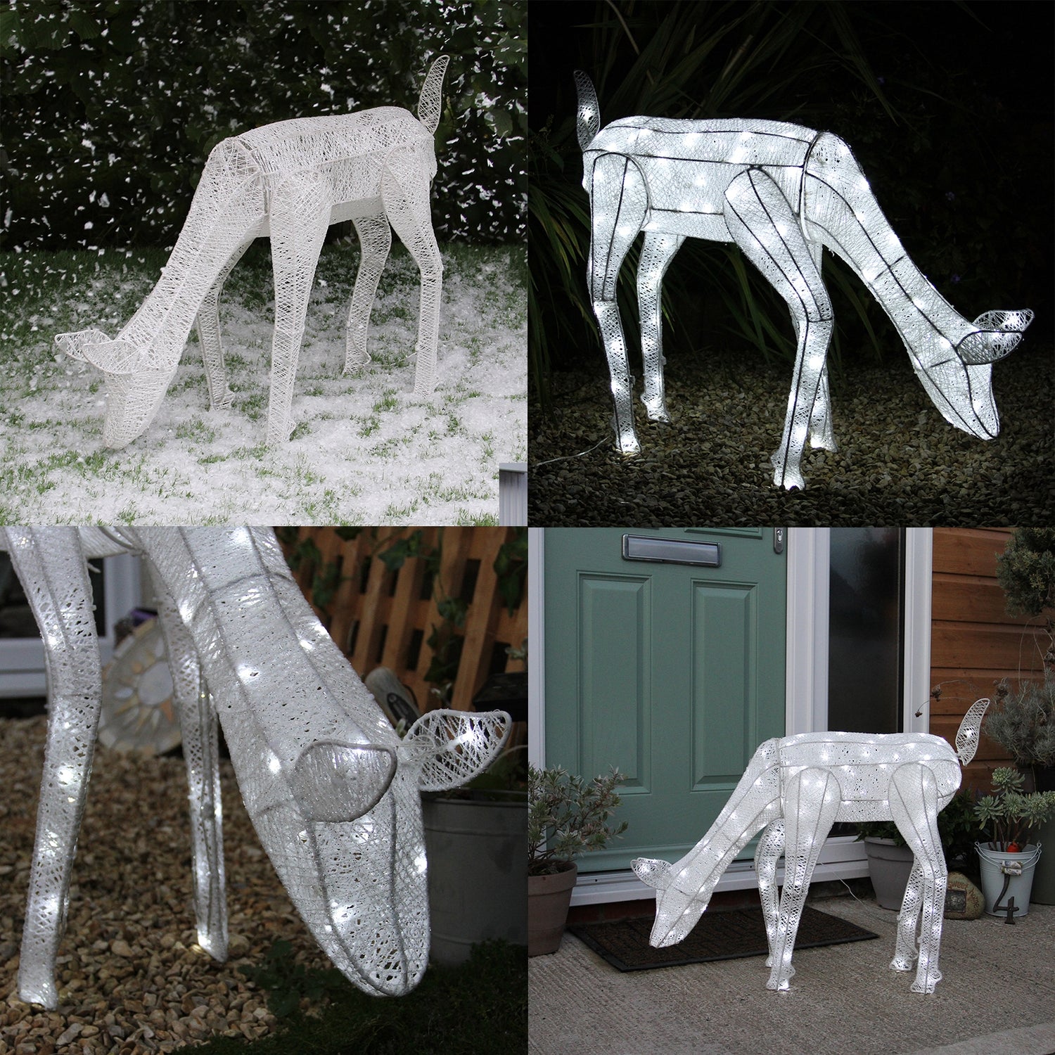 Juldekoration-Betande Ren-Vit