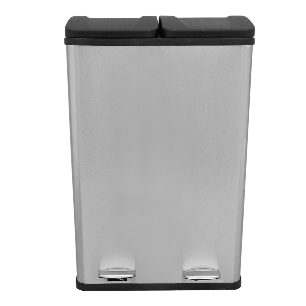 60 L Dubbla Soptunnor med pedaler | Silver