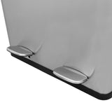 60 L Dubbla Soptunnor med pedaler | Silver