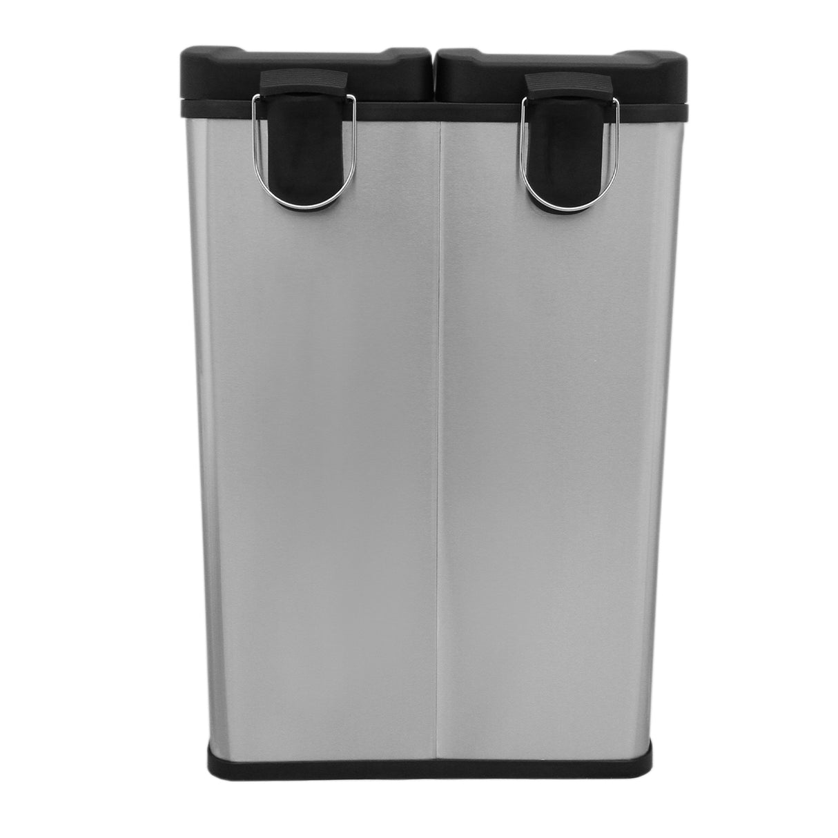 60 L Dubbla Soptunnor med pedaler | Silver