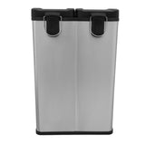60 L Dubbla Soptunnor med pedaler | Silver