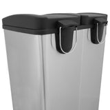 60 L Dubbla Soptunnor med pedaler | Silver