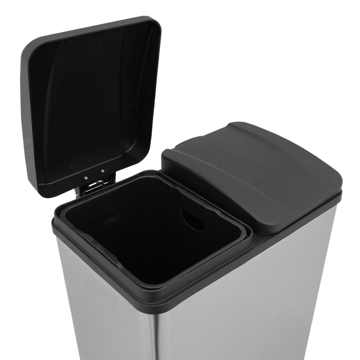 60 L Dubbla Soptunnor med pedaler | Silver