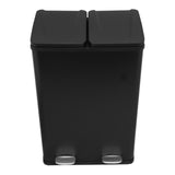 60 L Dubbla Soptunnor med pedaler | Svart