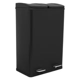 60 L Dubbla Soptunnor med pedaler | Svart