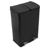 60 L Dubbla Soptunnor med pedaler | Svart