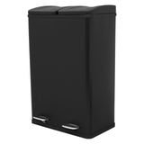 60 L Dubbla Soptunnor med pedaler | Svart