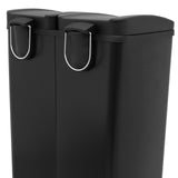 60 L Dubbla Soptunnor med pedaler | Svart
