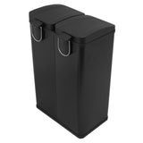 60 L Dubbla Soptunnor med pedaler | Svart