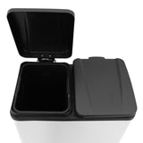 60 L Dubbla Soptunnor med pedaler | Vit