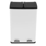 60 L Dubbla Soptunnor med pedaler | Vit