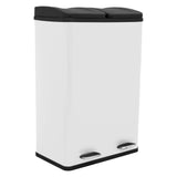60 L Dubbla Soptunnor med pedaler | Vit