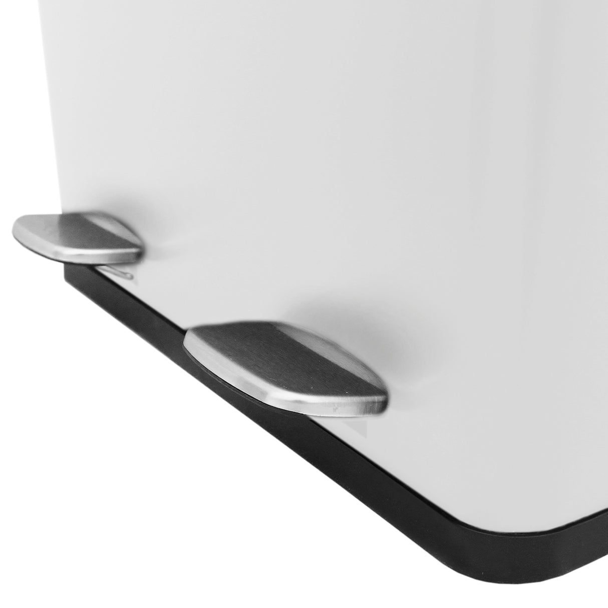 60 L Dubbla Soptunnor med pedaler | Vit
