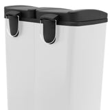 60 L Dubbla Soptunnor med pedaler | Vit