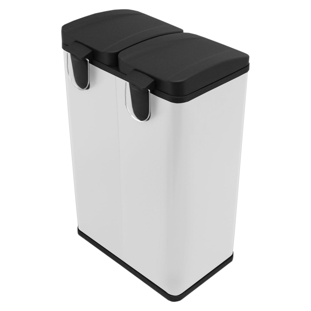60 L Dubbla Soptunnor med pedaler | Vit