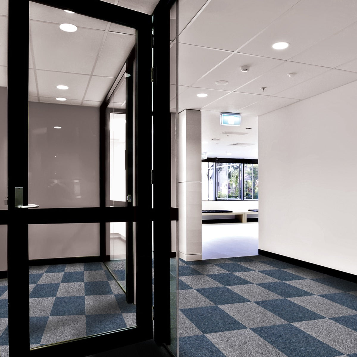 40 st Textilplattor, 10 kvm (Platinagrå och Blå)
