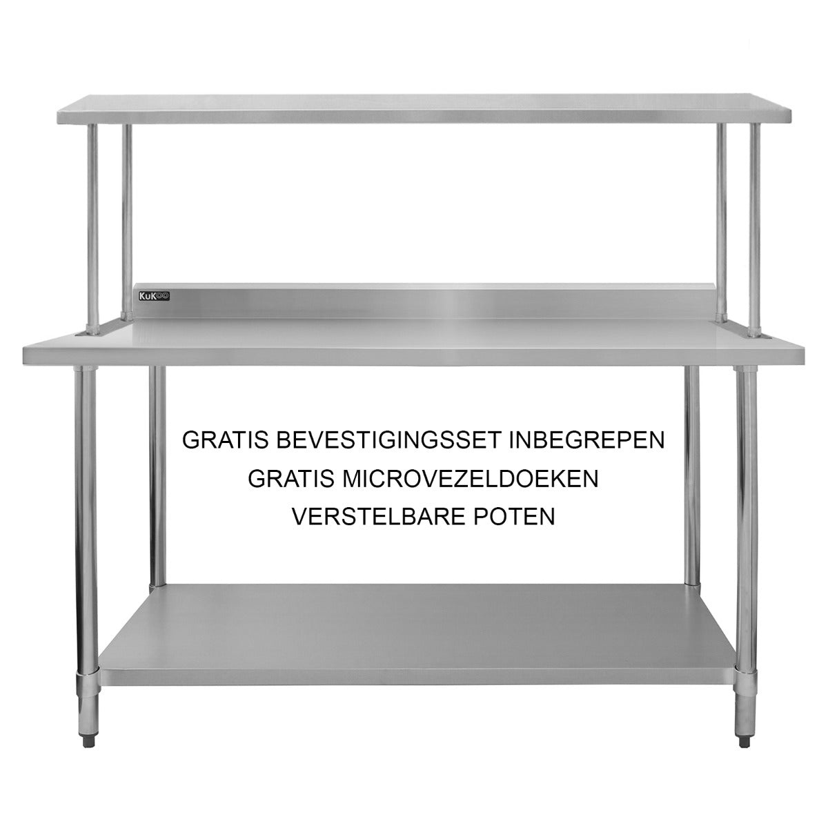 180 cm Cateringbänk med Överhylla