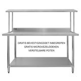 180 cm Cateringbänk med Överhylla