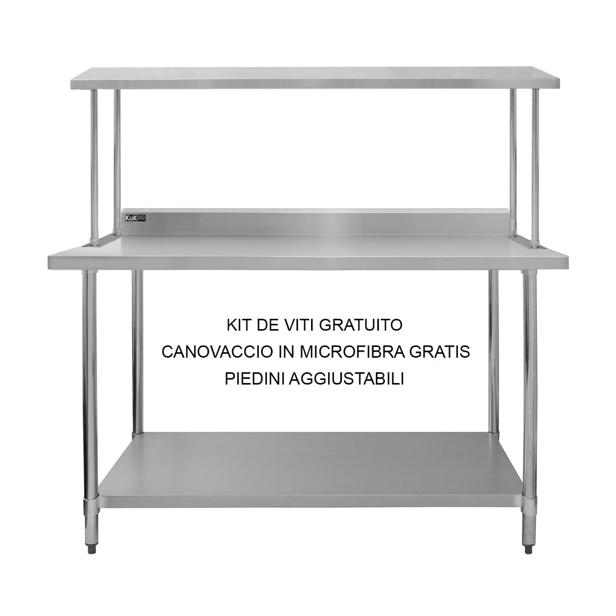 150 cm Cateringbänk med Överhylla