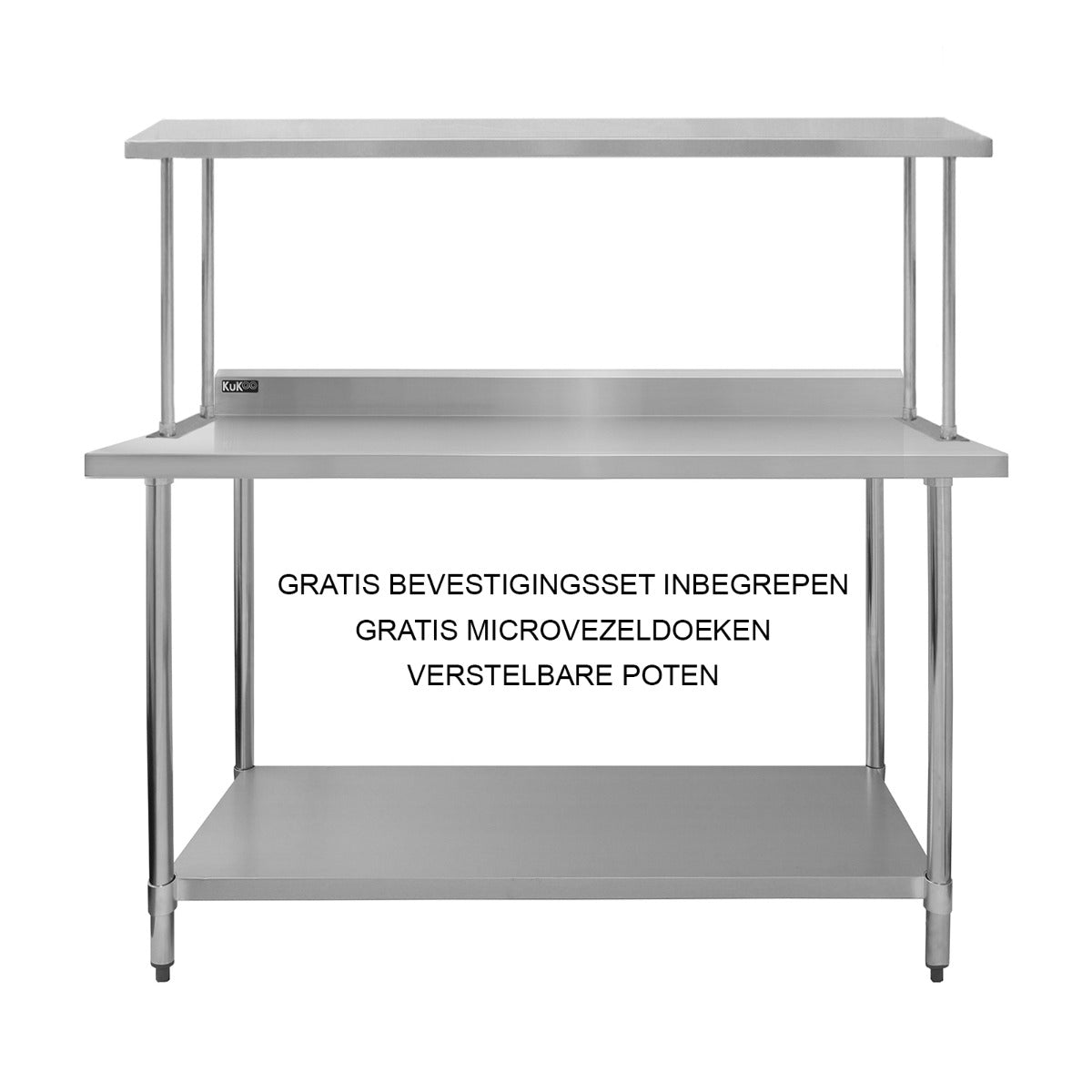 150 cm Cateringbänk med Överhylla