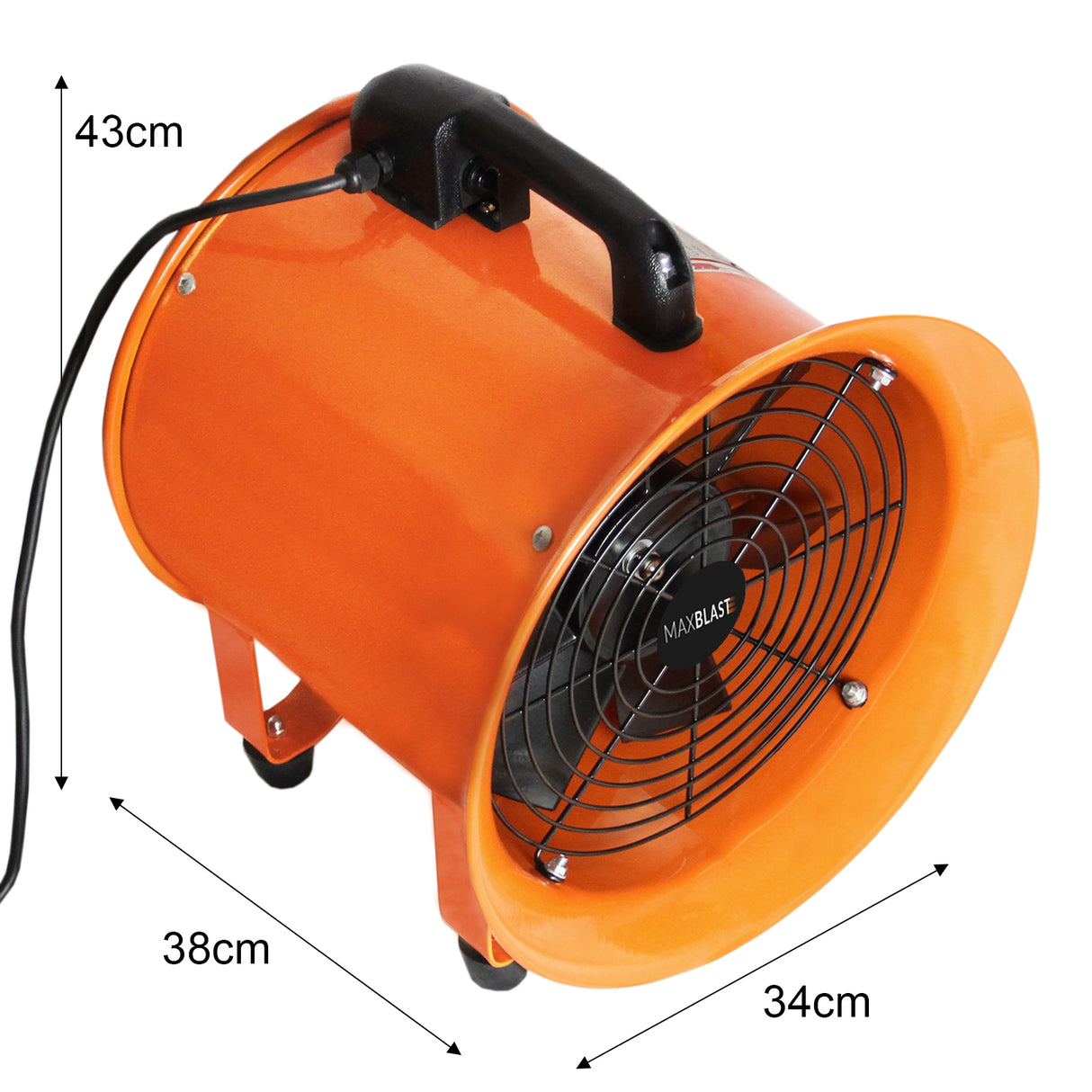 MAXBLAST Byggfläkt 300mm 550W 110V med 12m fläktslang