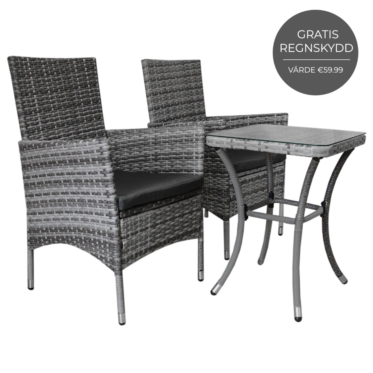 Jardí Rotting Möbelgrupp i Bistro-stil Grå