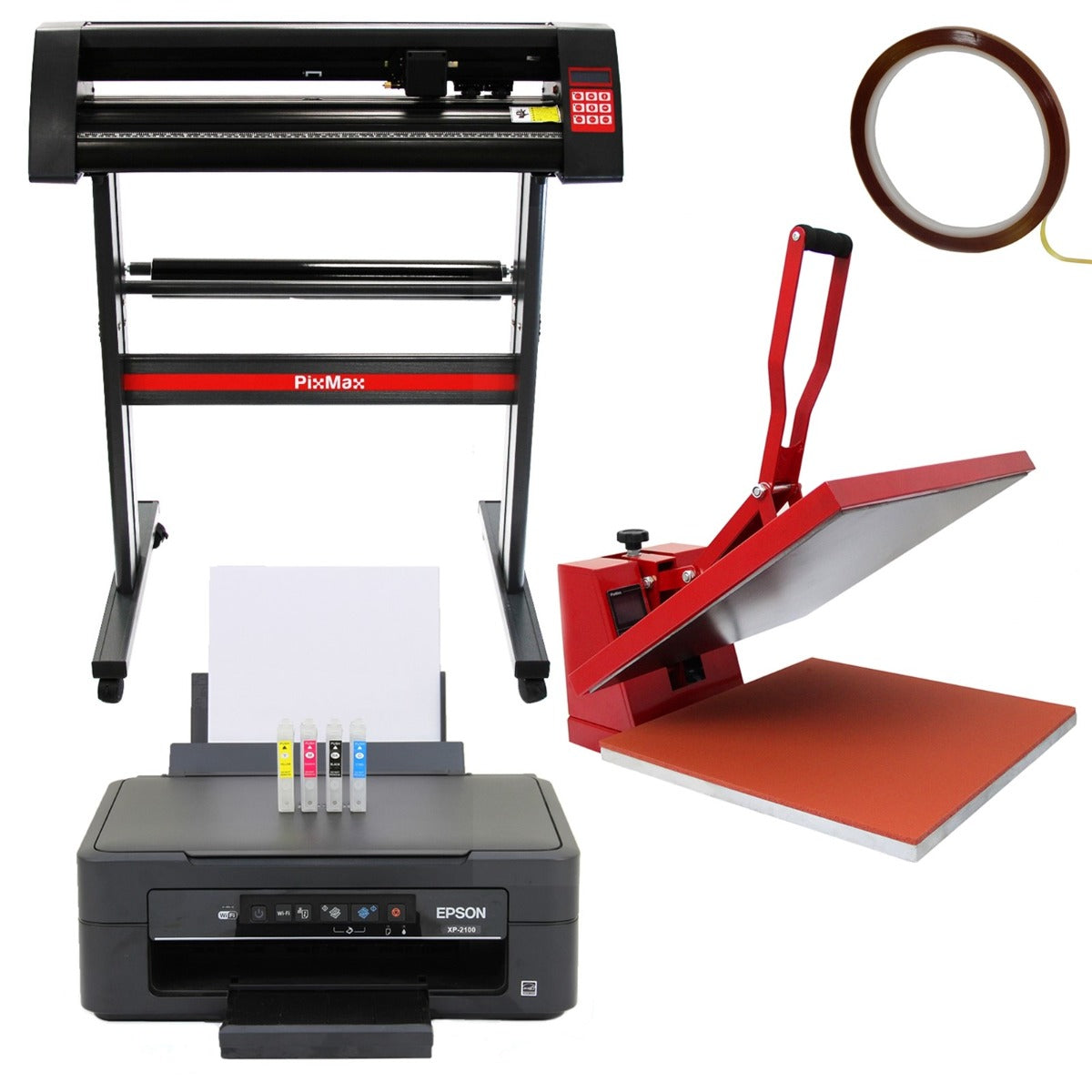 50cm Värmepress, 720mm Skärplotter & Epson-skrivare