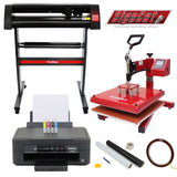38cm Svängbar Värmepress, 720mm Skärplotter, Epson-skrivare & Rensningskit