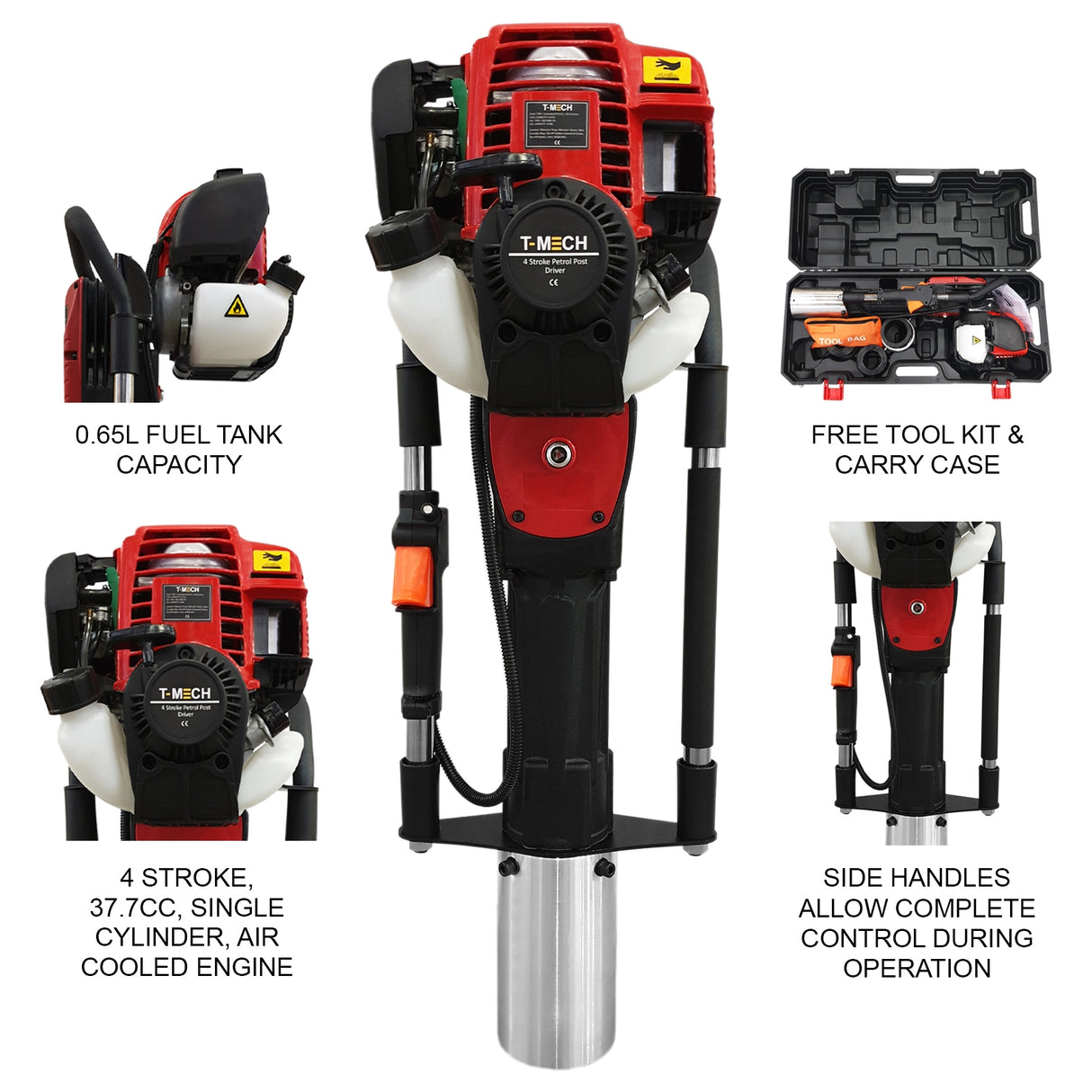 T-Mech Bensindriven Stolpdrivare