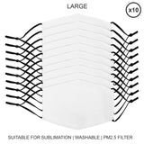 Stora ansiktsmasker för sublimering / 10-pack